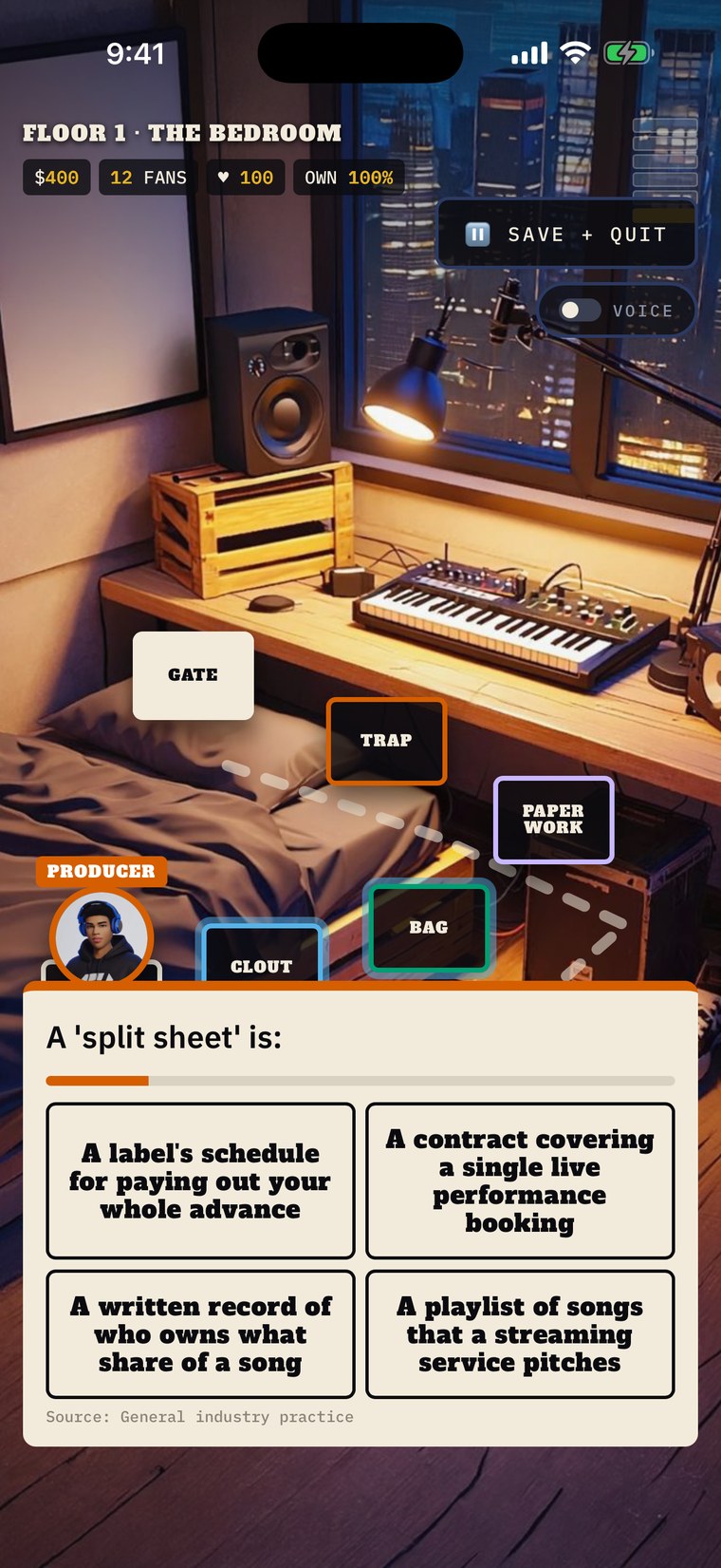 THE PLAN — the board and a live question